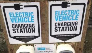 An electric vehicle charging point