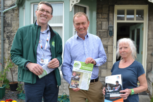 Tim Farron with CAfS Andrew Northcott and LEAP visit householder