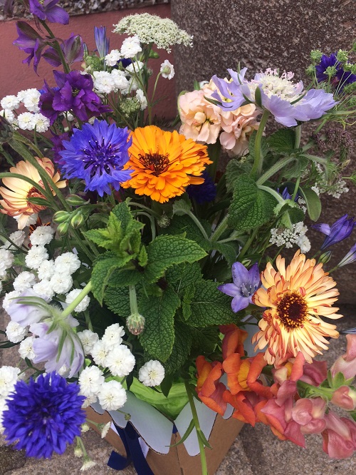 A bouquet of local wildflowers, herbs and foliage by Fellside Flower Company