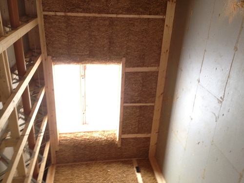 Straw bale insulation in a new-build home in Brampton