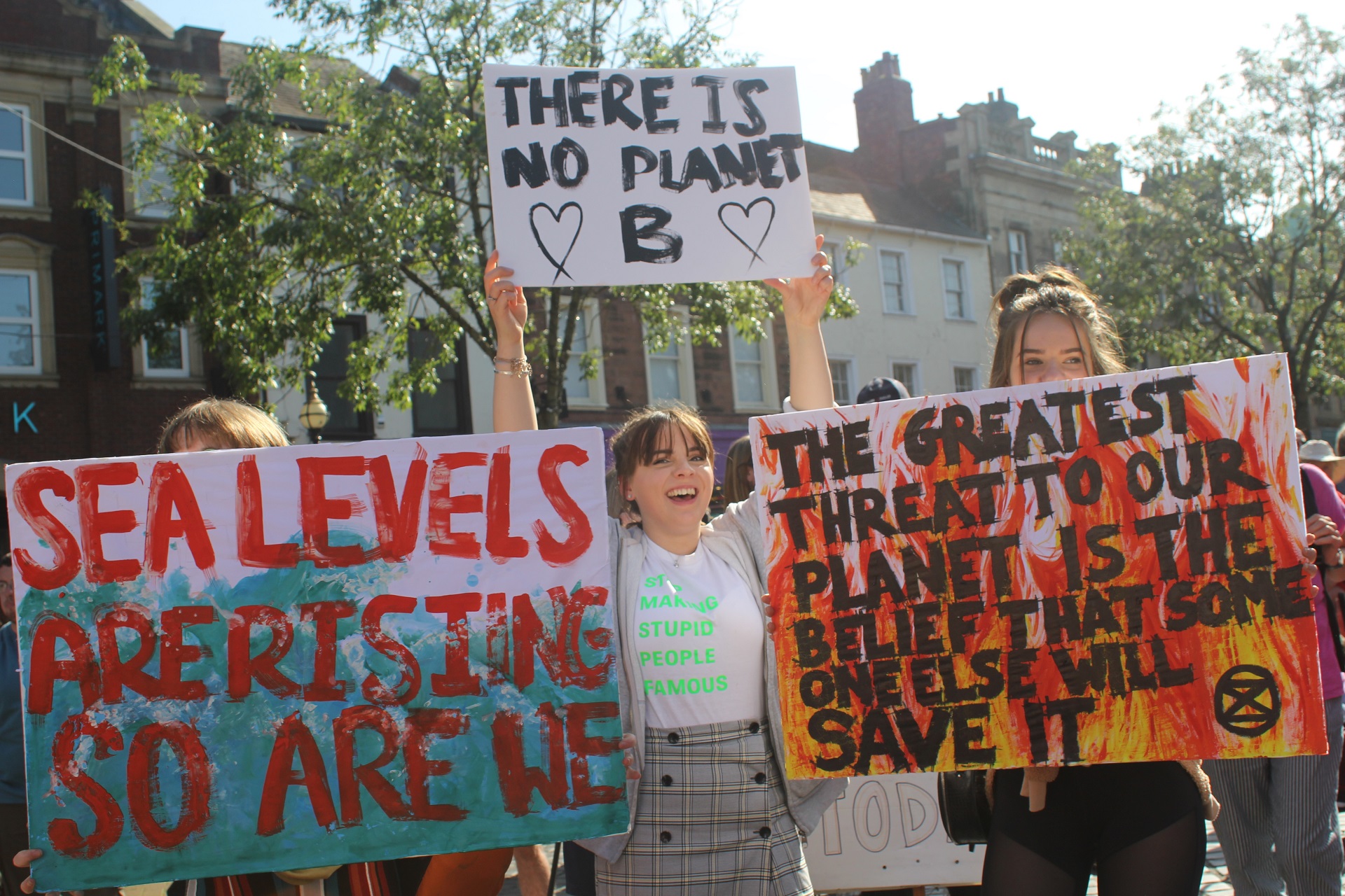 Young protestors at the Global Climate Strike in Carlisle