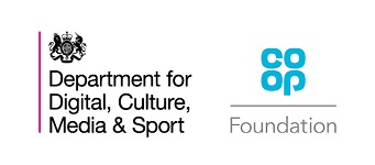 Logos for Space to Connect funding: Department for Digital, Culture, Media & Sport, and the Co-op Foundation