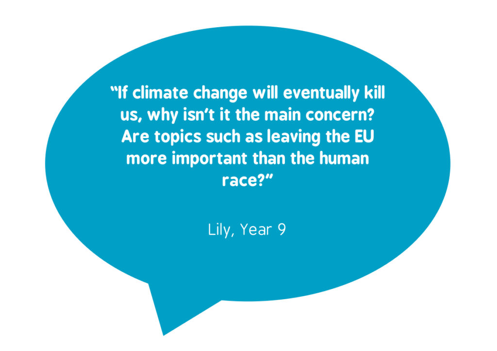 One of the questions that young people wanted to put to politicians