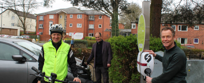 Penrith chargepoint with three people