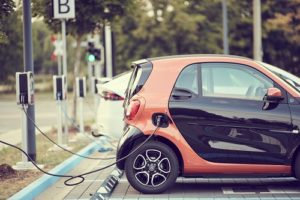 electric vehicle charging in car park