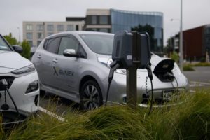 electric cars in company car park