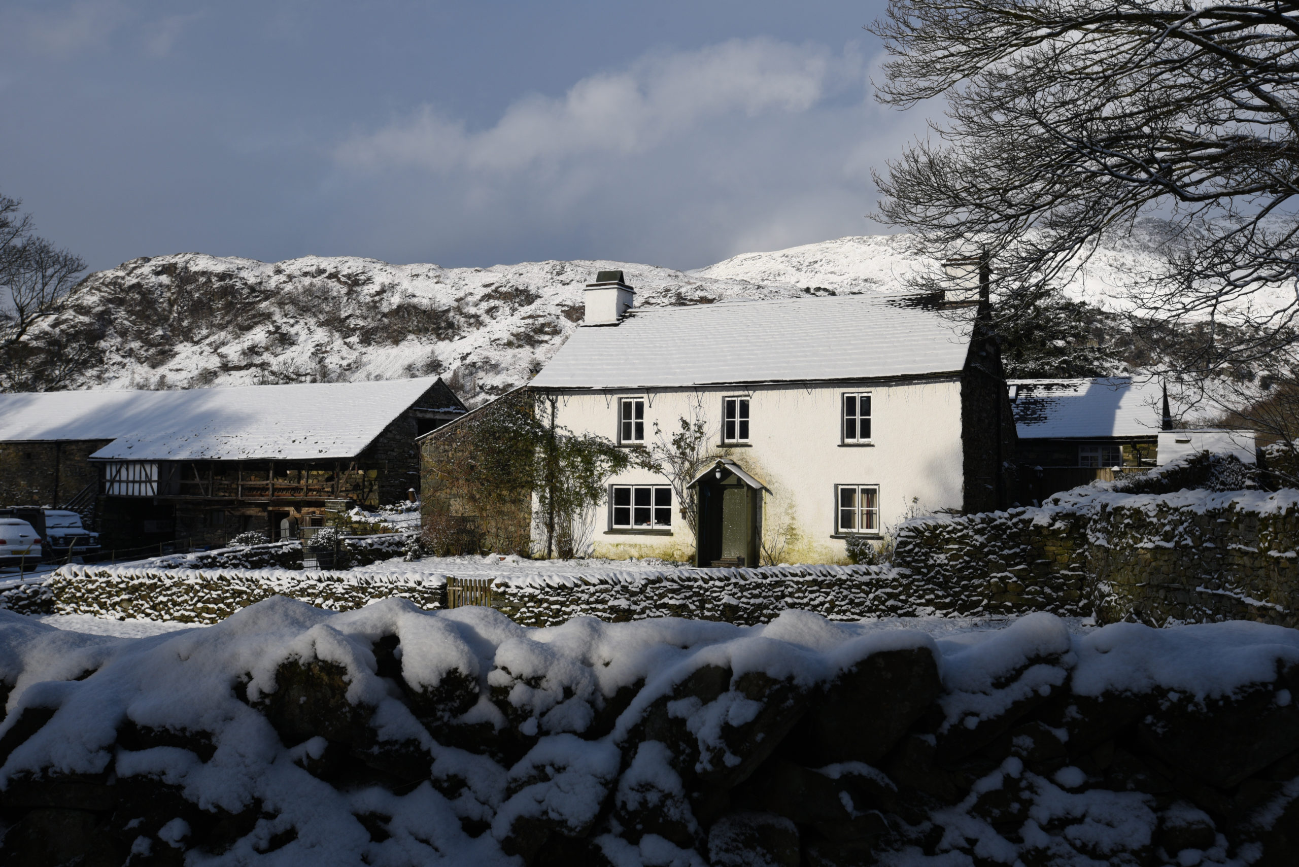 House covered in snow in Cumbria