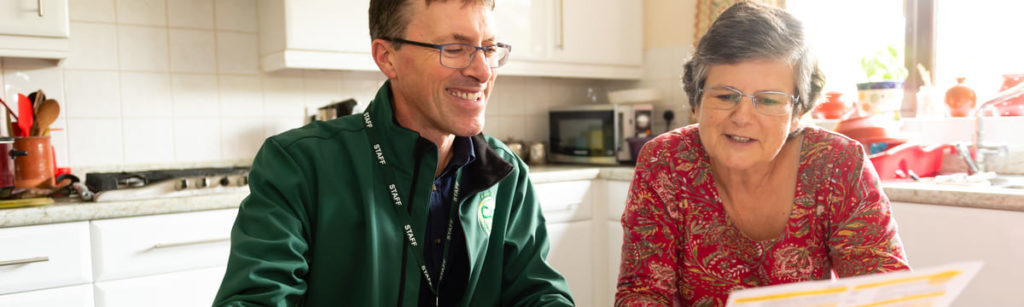 CAfS staff giving advice on energy bills