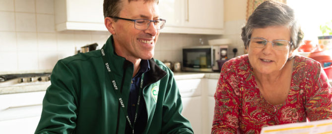 CAfS staff giving advice on energy bills