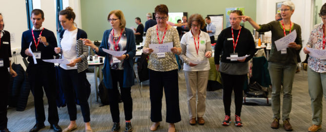 A line of people from carbon literacy training