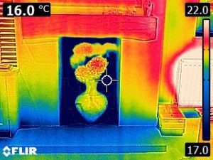 Inside of a house from thermal imaging camera