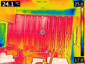 Inside of a house from thermal imaging camera